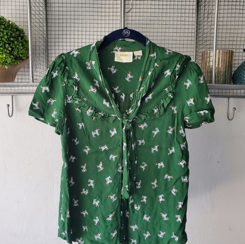 Anthropologie terrier print top